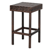HAOYYE Set of 4 Bar Stools Brown Gradient Wicker Bar Chairs High Back Outdoor Rattan Barstools for Patio Balcony Kitchen Counter Tall Chairs Only Includes 4 Bar Chairs No Table